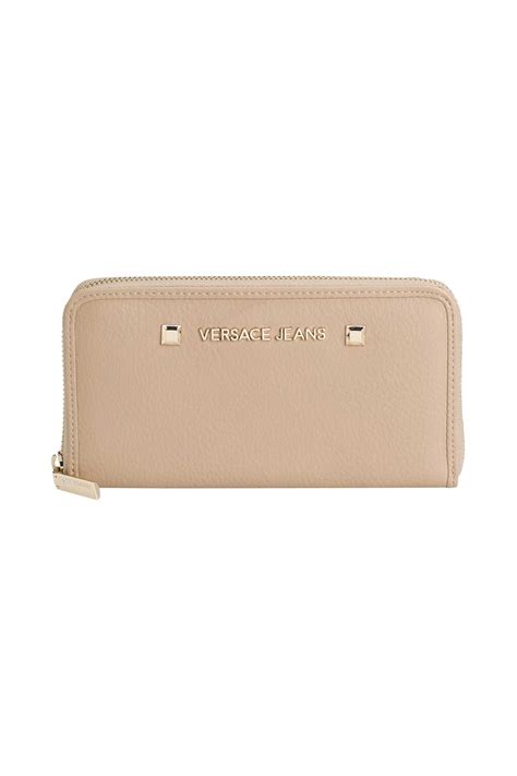 geldbörse von versace jeans in beige mit gold
